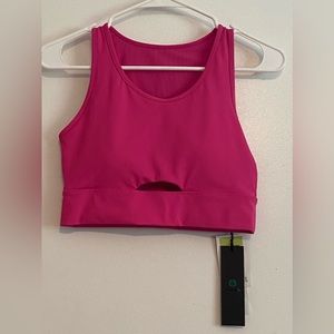 Mono B Set Hot Pink Athletic Top/Bra & Matching Shorts size Medium set